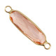 Crystal glass connector oblong oval 29mm Pink-gold